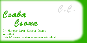 csaba csoma business card